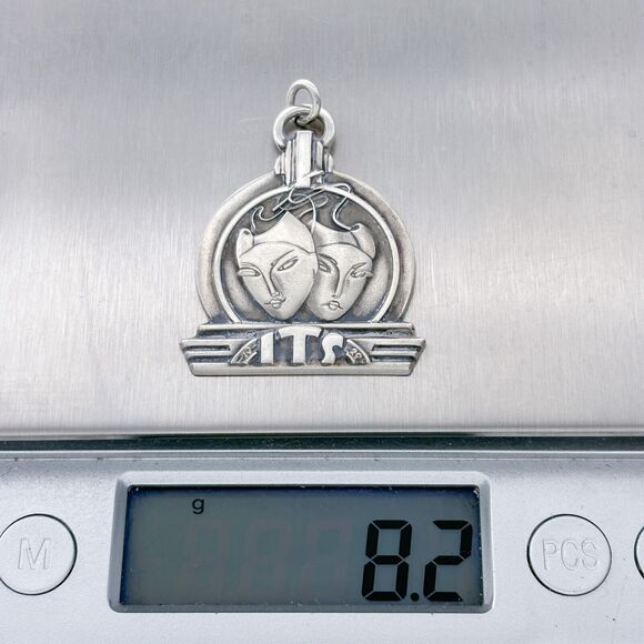 Sterling Silver 925 International Theatre Society Comedy Tragedy Mask Pendant - Picture 4 of 4